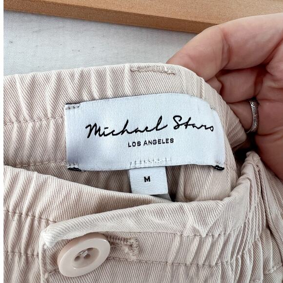 Michael Stars Penny Pants Medium Cream Twill Cotton Ankle Length Pants - Picture 6 of 10